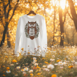 Bruine uil met bloemenontwerp t-shirt