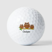 Bruine Uil Ontwerp Gepersonaliseerd Golfballen (Voorkant)