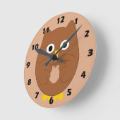 Bruine Uil Ontwerp Ronde Klok (Hoek)