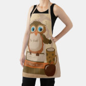 Bruine Uil op Boeken Leraar Gepersonaliseerd Schor Schort (Insitu)