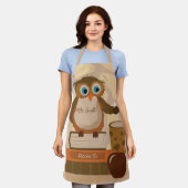 Bruine Uil op Boeken Leraar Gepersonaliseerd Schor Schort (Gedragen)