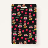 Bruine Uil op een boek Bibliotheek Hall Pass Badge (Achterkant)