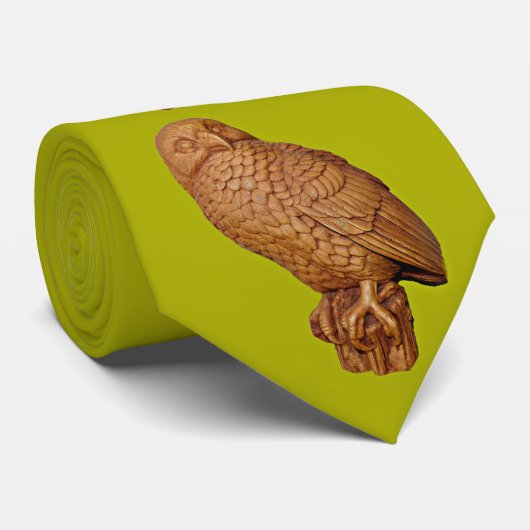 bruine uil print stropdas (Opgerold)