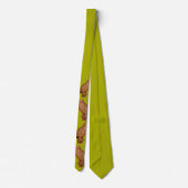bruine uil print stropdas (Achterkant)