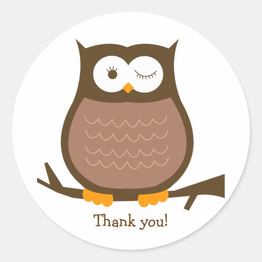 BRUINE UIL Ronde Favor Sticker | Envelopsluiting (Voorkant)