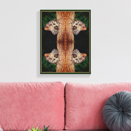 Bruine Uil Vlinder Close Up Natuur Abstract Canvas Afdruk (Insitu (Woonkamer))
