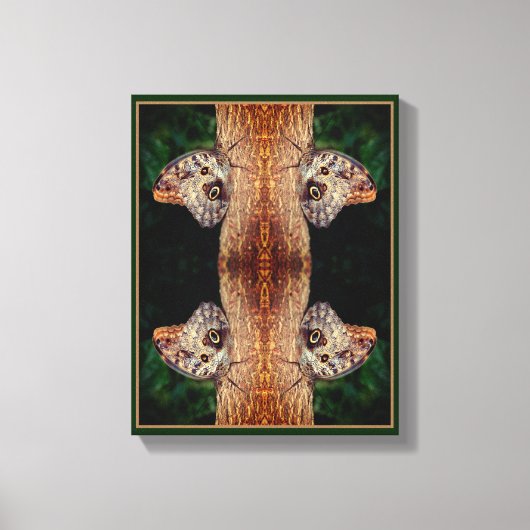 Bruine Uil Vlinder Close Up Natuur Abstract Canvas Afdruk (Voorkant)