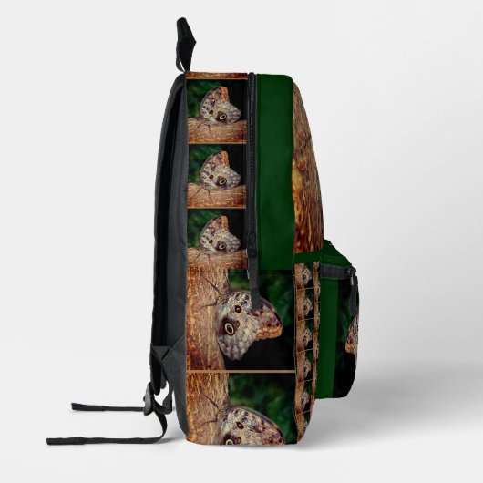 Bruine uil vlinder gepersonaliseerd bedrukte rugzak (Links)