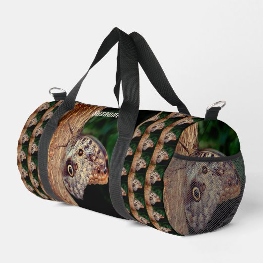 Bruine uil vlinder gepersonaliseerd plunjezak (Rechterhoek)