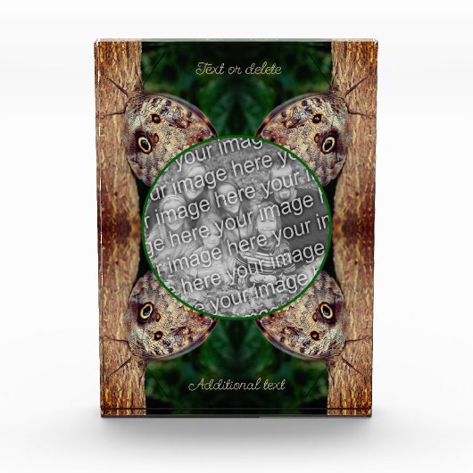 Bruine Uil Vlinder Lijst Creëer Uw Eigen Fotoblokken (Voorkant)