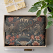 bruine uil William Morris geïnspireerd Floral Tissuepapier (Geschenk)