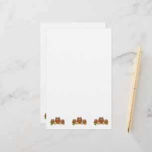Bruine Uilen Ontwerp Briefpapier