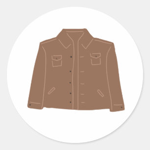 Bruine Utility Knopenjas Minimalistisch Ronde Sticker