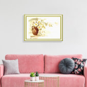  bruine vaas witte rozen waterverf print (Insitu (Woonkamer))