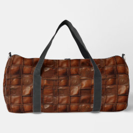 Bruine Veelzijdige Leren Look Reistas Duffel Bag Plunjezak
