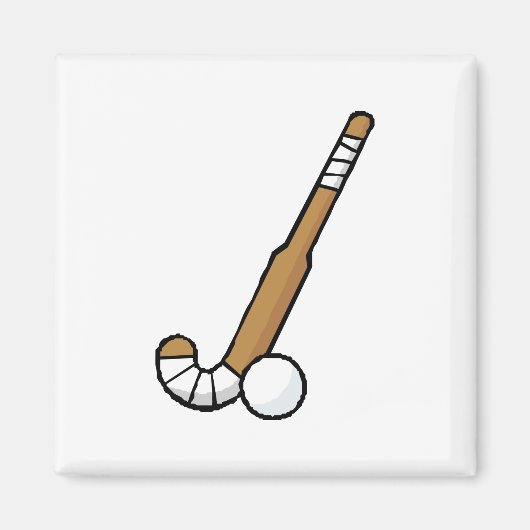 Bruine Veldhockey Stick Magneet (Voorkant)