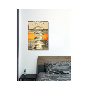 Bruine Veren Abstract Canvasprint met Spanframe Canvas Afdruk
