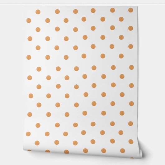Bruine verfstreep polka dot behang (Afrollen)