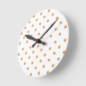 Bruine verfstreep polka dot ronde klok (Hoek)
