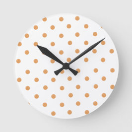 Bruine verfstreep polka dot ronde klok