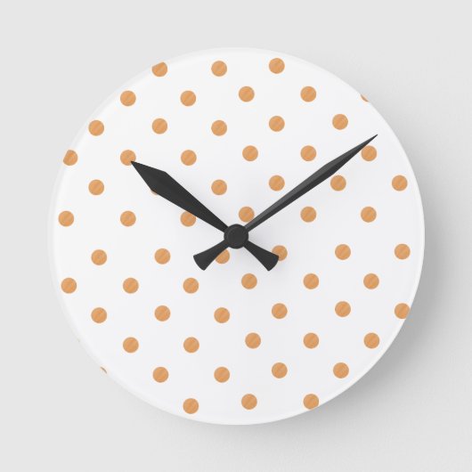 Bruine verfstreep polka dot ronde klok (Voorkant)