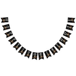 Bruine Verjaardag Uil op Branch Ketting Stars Vlaggetjes