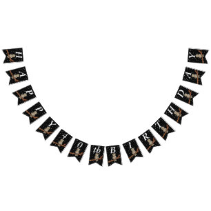  Bruine Verjaardag Uil op Branch Ketting Stars Vlaggetjes