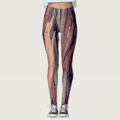 Bruine Versplinterde Boom Bast Fotografische Natuu Leggings (Voorkant)