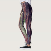 Bruine Versplinterde Boom Bast Fotografische Natuu Leggings (Links)