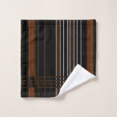 Bruine verticale strepen bad handdoek (Wasdoekje)