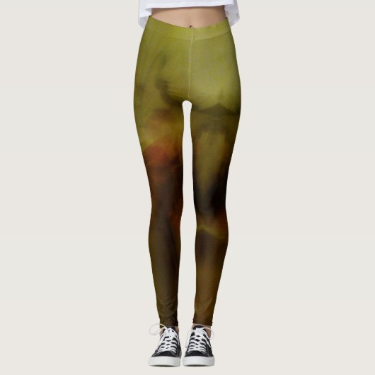 Bruine vervaagde achtergrond leggings (Voorkant)