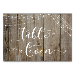 Bruine Verweerde Hout & Lichtjes Tafel Elf Kaart