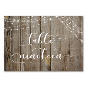 Bruine Verweerde Hout & Lichtjes Tafel Negentien K Kaart