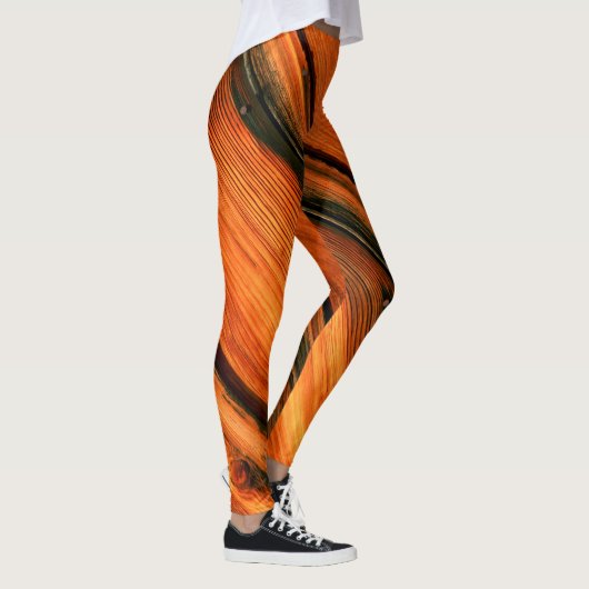 Bruine verweerde planken leggings (Rechts)