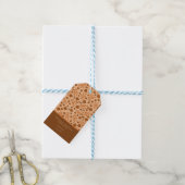 Bruine Vintage Bloempatroon Gift Tag Cadeaulabel (Met Touw)
