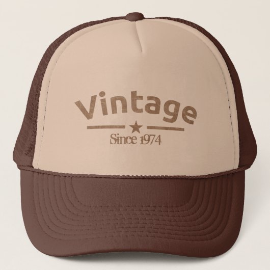 Bruine Vintage Grunge Gritty Jaar, Voor Hem Trucker Pet (Voorkant)