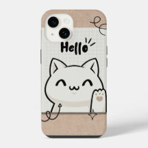 Bruine vintage hallo kat cute design esthetisch