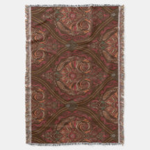 Bruine Vintage Paisley Mandala Geweven Dekent thro