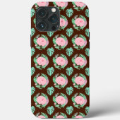 Bruine Vintage Rozen, Monstera & Veerpatroon Case-Mate iPhone Case (Achterkant)