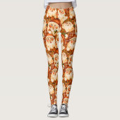 Bruine Vintage Santa Claus Tartan Plaid Christmas Leggings (Voorkant)