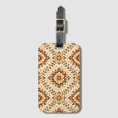 Bruine vintage shabby patroon bagagelabel (Voorkant (verticaal))