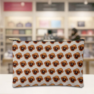Bruine Viooltjes Naadloos Patroon Pouch Etui