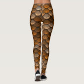 Bruine Vissen Schubben Zeemeermin Leggings (Achterkant)