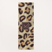 Bruine vlekvormig bladerpatroon bont textuur yoga yogamat (Voorkant)