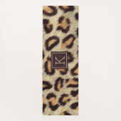 Bruine vlekvormig bladerpatroon bont textuur yoga yogamat (Achterkant)