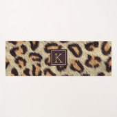 Bruine vlekvormig bladerpatroon bont textuur yoga yogamat (Voorkant (horizontaal))