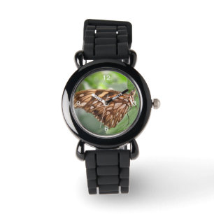  bruine vlinder Glitter Watch Horloge