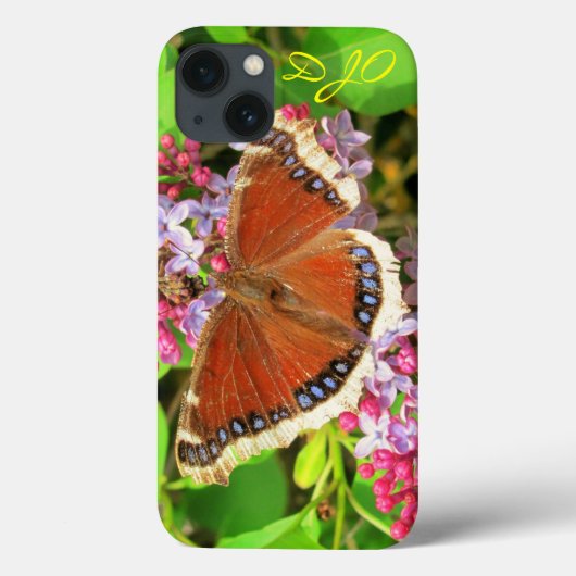 Bruine vlinder met blauwe stippen op Lilacs Case-Mate iPhone Case (Achterkant)