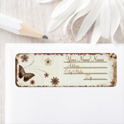 Bruine vlinder mousserend etiket (Insitu)