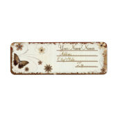 Bruine vlinder mousserend etiket (Voorkant)